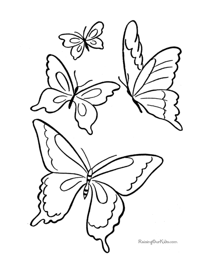 Plansa de colorat cu Fluturi 23 16
